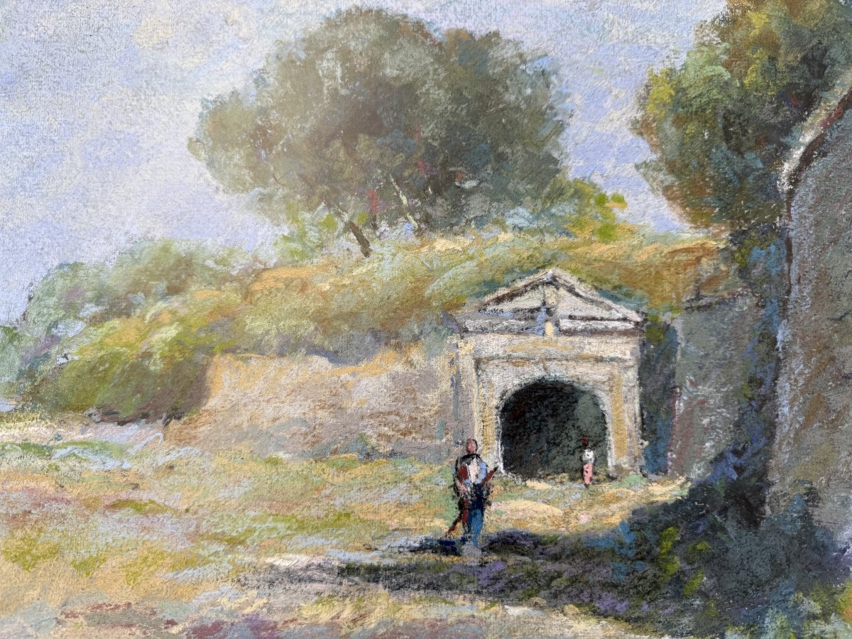 Grand pastel échauguette sur les remparts de Brouage par Camille Mériot à Rochefort-photo-2