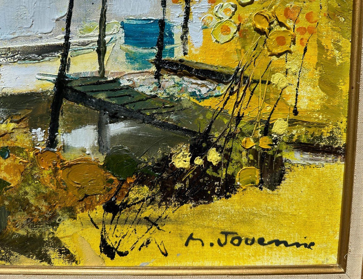 Michel Jouenne, Large Painting *the Port Of Vendée*-photo-6