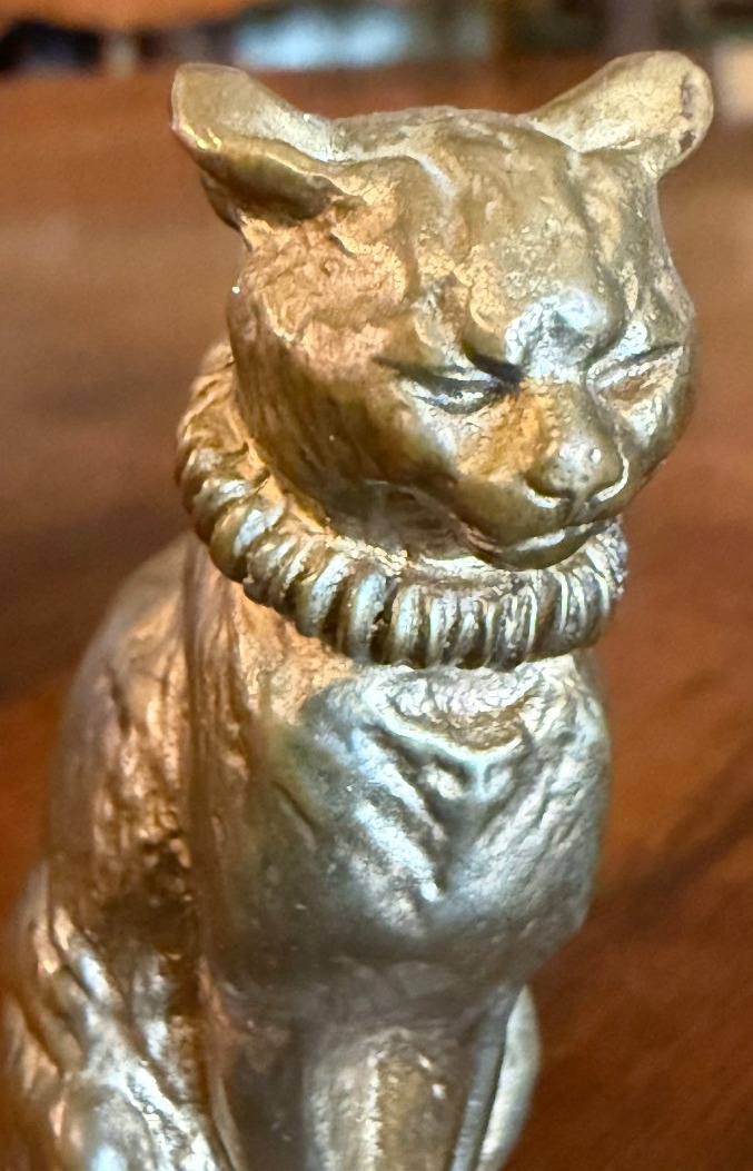 Petite sculpture bronze chat assis par Emmanuel FRÉMIET fin XIXème-photo-3