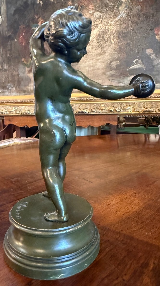Small Bronze Sculpture Of A Dancing Child Musician, After Clodion, Cast In The 19th Century-photo-3