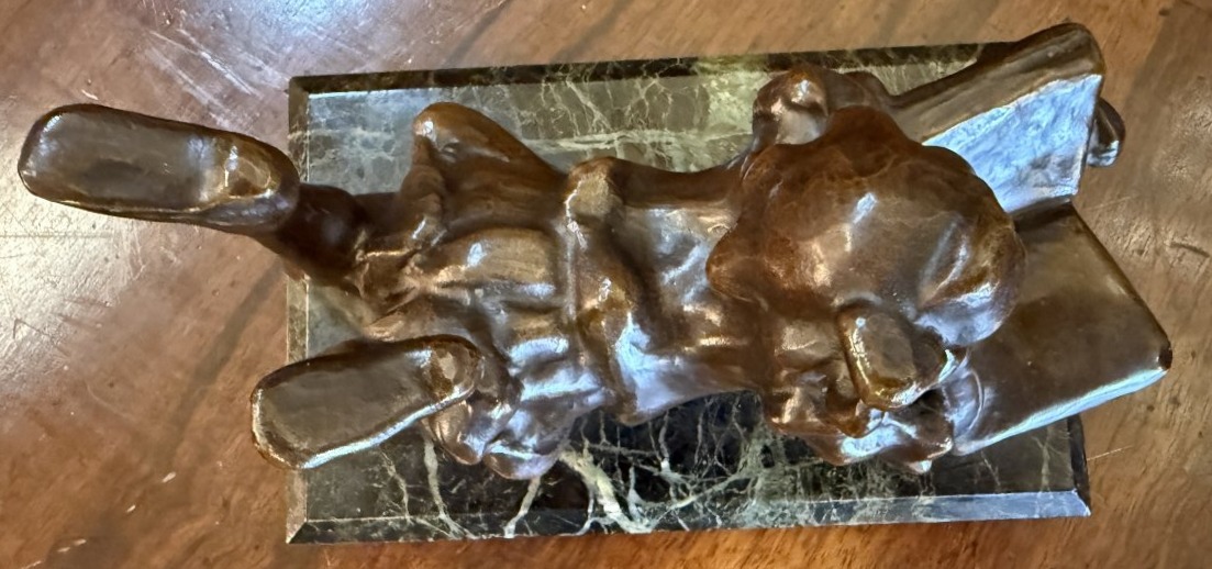 Small Bronze Sculpture Of A Dreamy Young Girl Reading, Early 20th Century-photo-8