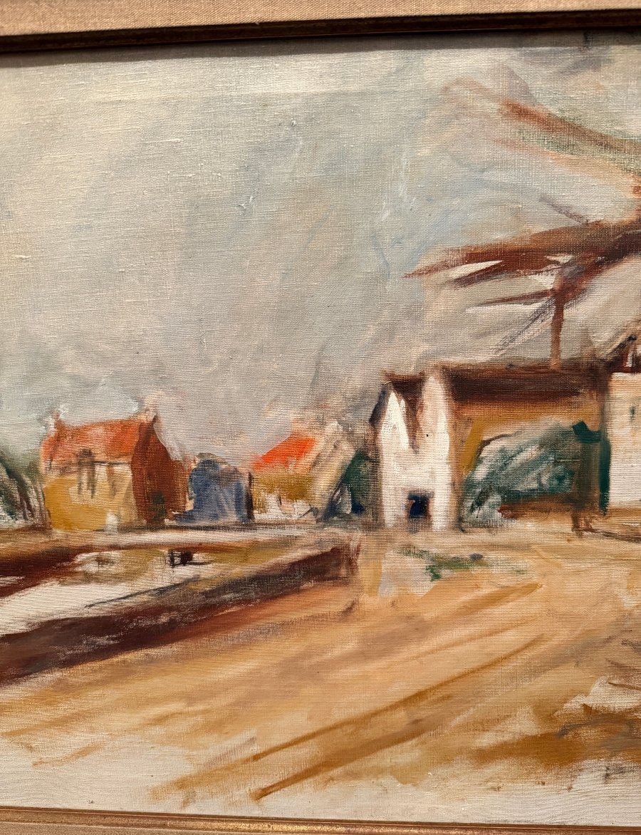 Landscape Painting Of Dahouët By The Ukrainian Painter Isaac Dobrinsky Of The Paris School 1950-photo-4