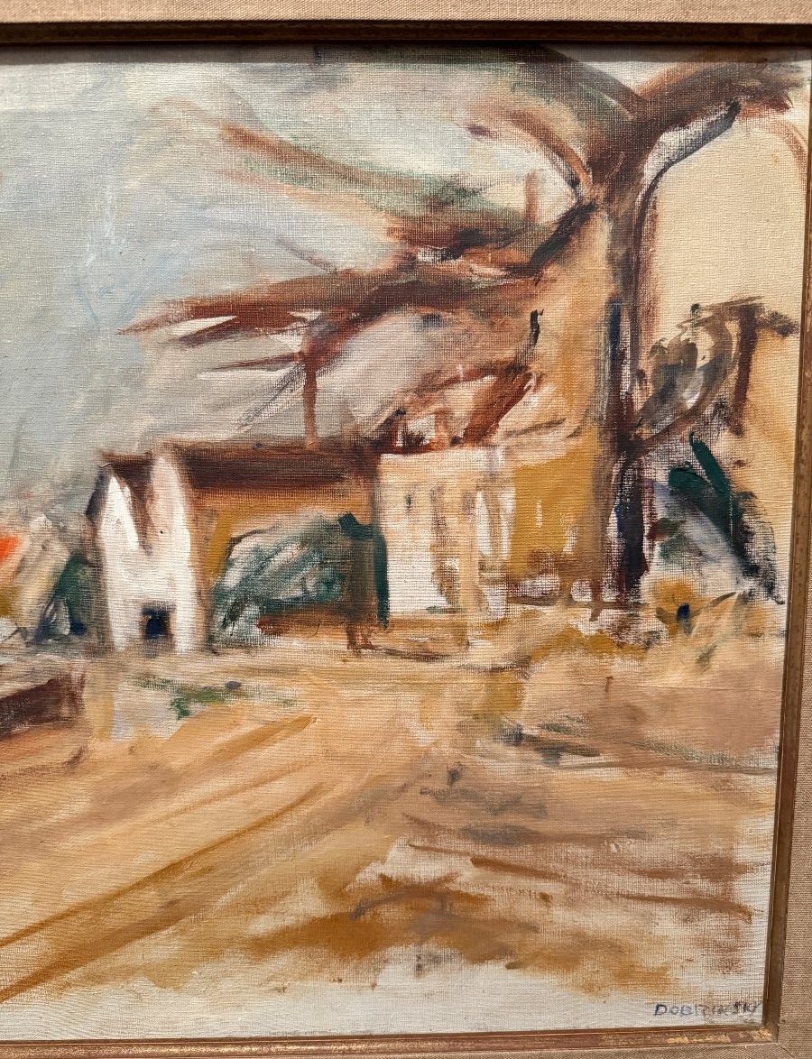 Landscape Painting Of Dahouët By The Ukrainian Painter Isaac Dobrinsky Of The Paris School 1950-photo-1