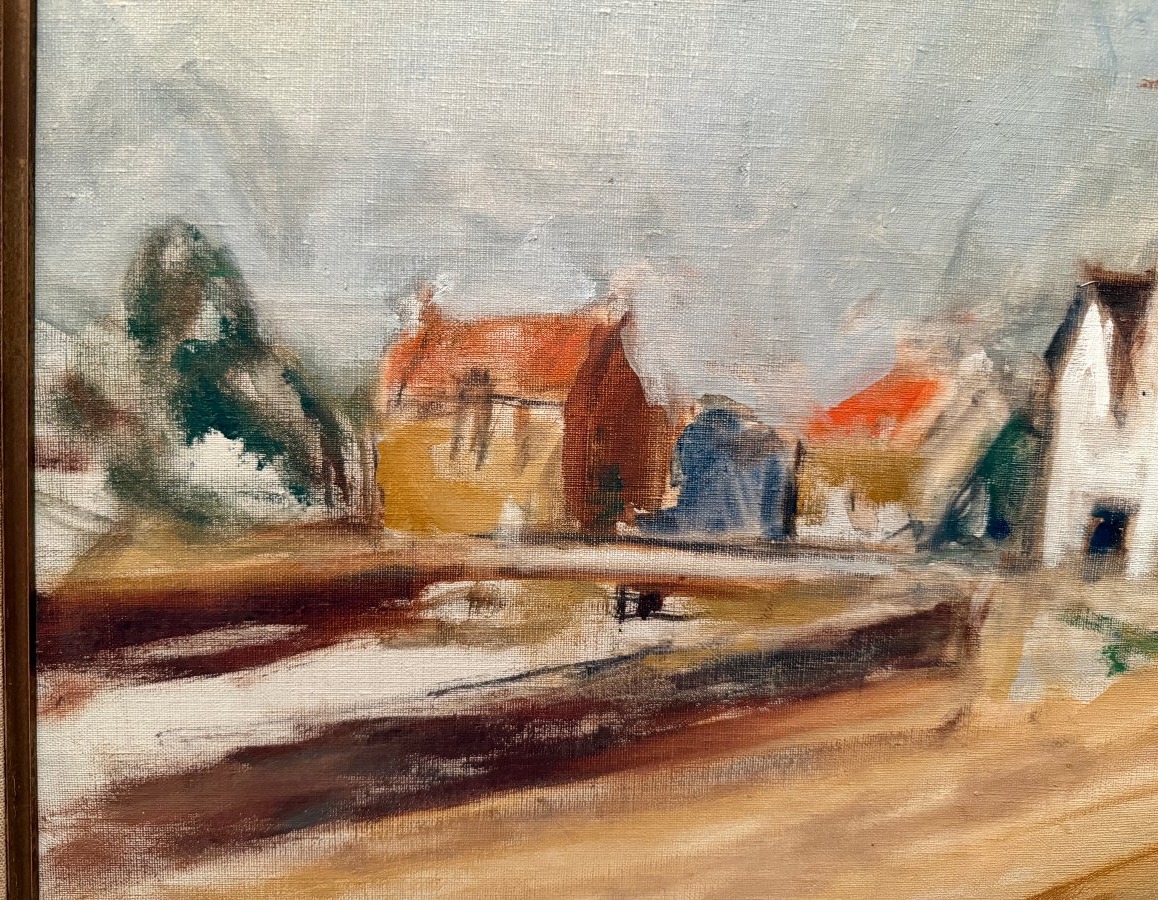 Landscape Painting Of Dahouët By The Ukrainian Painter Isaac Dobrinsky Of The Paris School 1950-photo-2