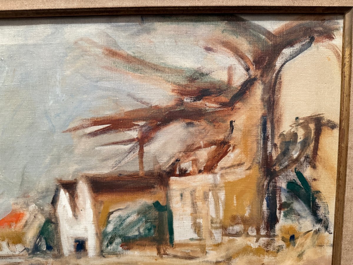 Landscape Painting Of Dahouët By The Ukrainian Painter Isaac Dobrinsky Of The Paris School 1950-photo-4