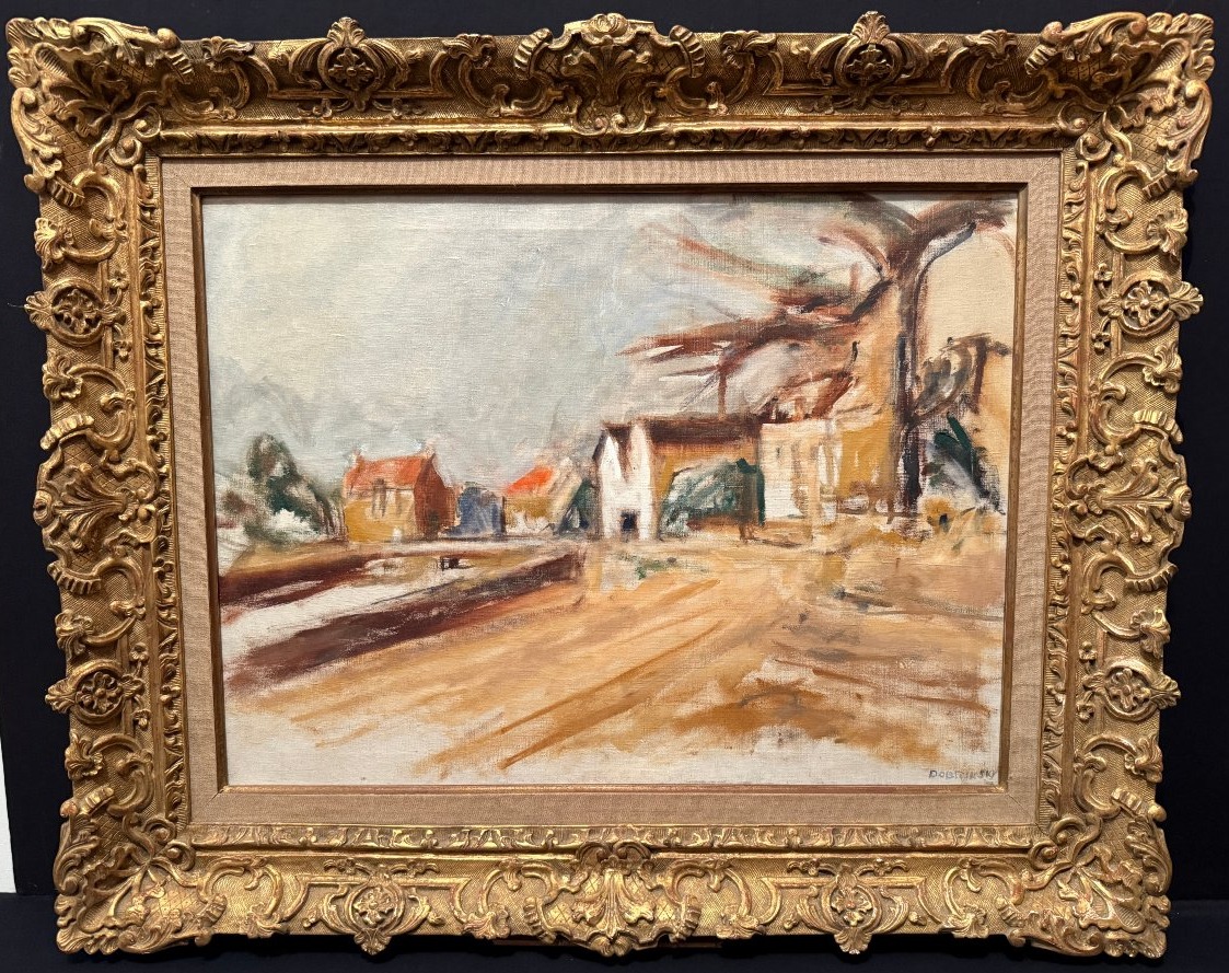 Landscape Painting Of Dahouët By The Ukrainian Painter Isaac Dobrinsky Of The Paris School 1950