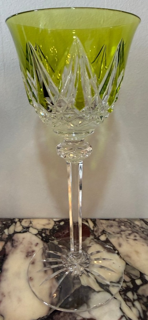  Cristallerie de Saint Louis 6 verres en cristal de couleur à vin Du Rhin Roemer modèle Sammy-photo-1