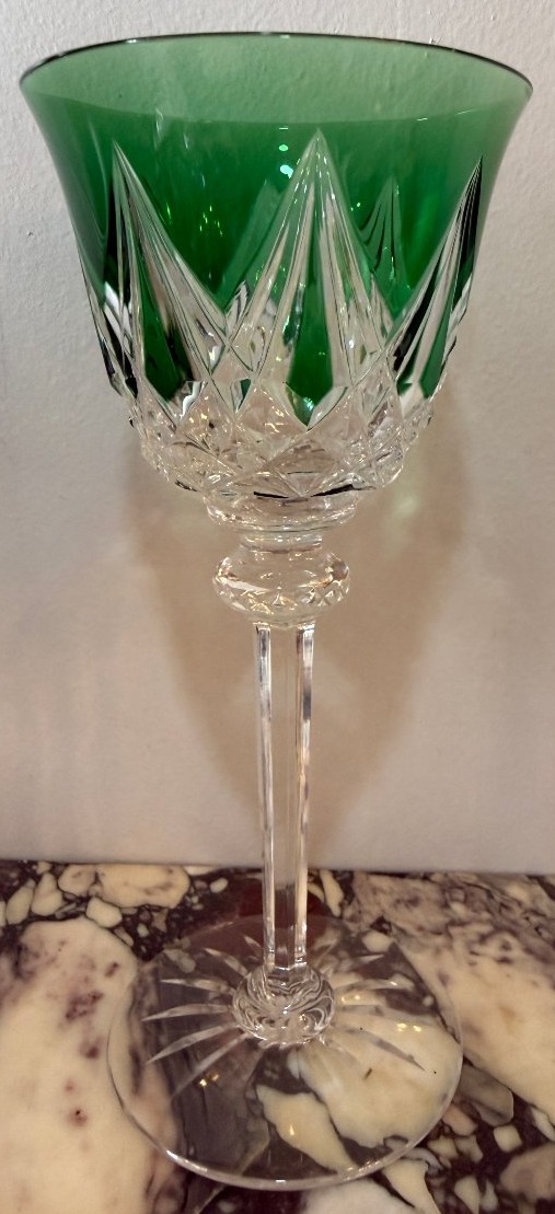  Cristallerie de Saint Louis 6 verres en cristal de couleur à vin Du Rhin Roemer modèle Sammy-photo-3