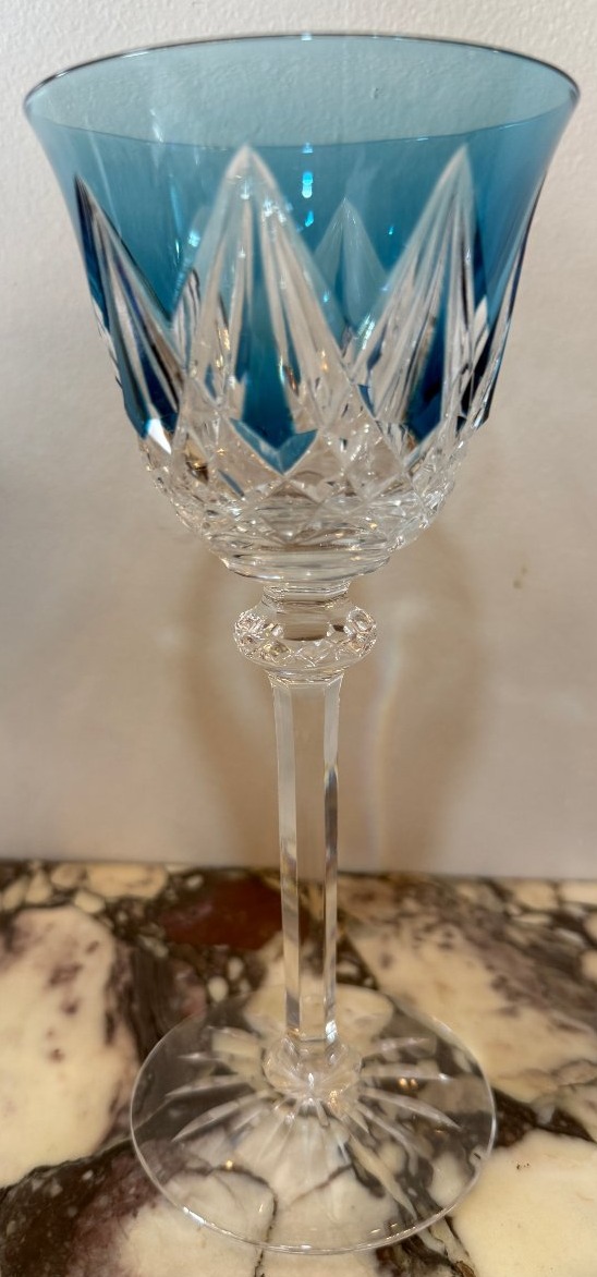  Cristallerie de Saint Louis 6 verres en cristal de couleur à vin Du Rhin Roemer modèle Sammy-photo-4