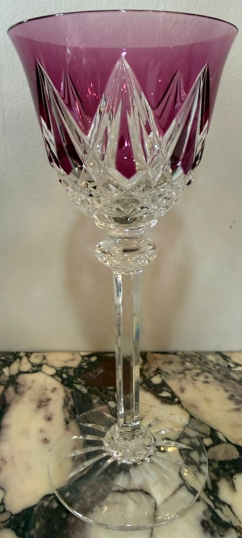  Cristallerie de Saint Louis 6 verres en cristal de couleur à vin Du Rhin Roemer modèle Sammy-photo-5