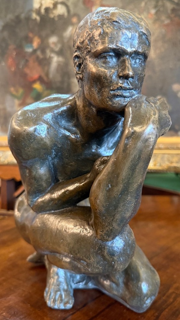 Le Nantec Œdipe ou homme nu accroupi sculpture polybronze  1985-photo-2
