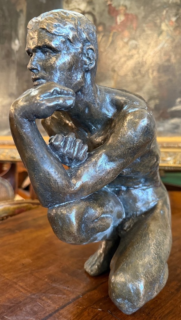 Le Nantec Œdipe ou homme nu accroupi sculpture polybronze  1985-photo-3