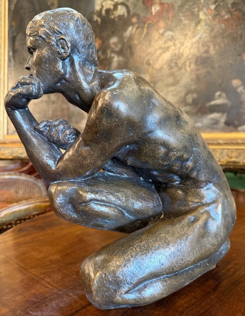 Le Nantec Œdipe ou homme nu accroupi sculpture polybronze  1985-photo-4