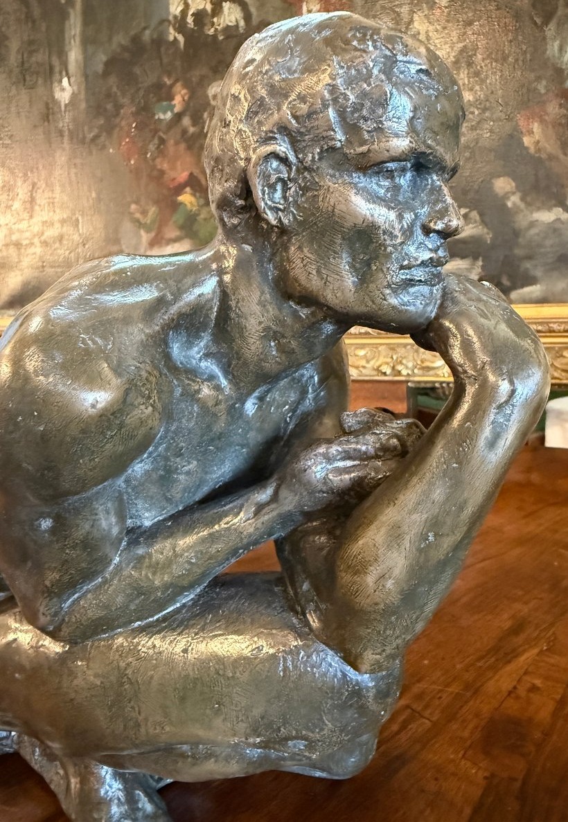 Le Nantec Œdipe ou homme nu accroupi sculpture polybronze  1985-photo-4