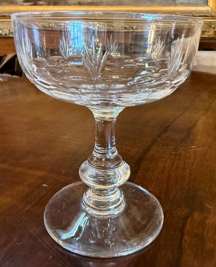Baccarat neuf coupes à champagne en cristal fin XIXème-photo-3