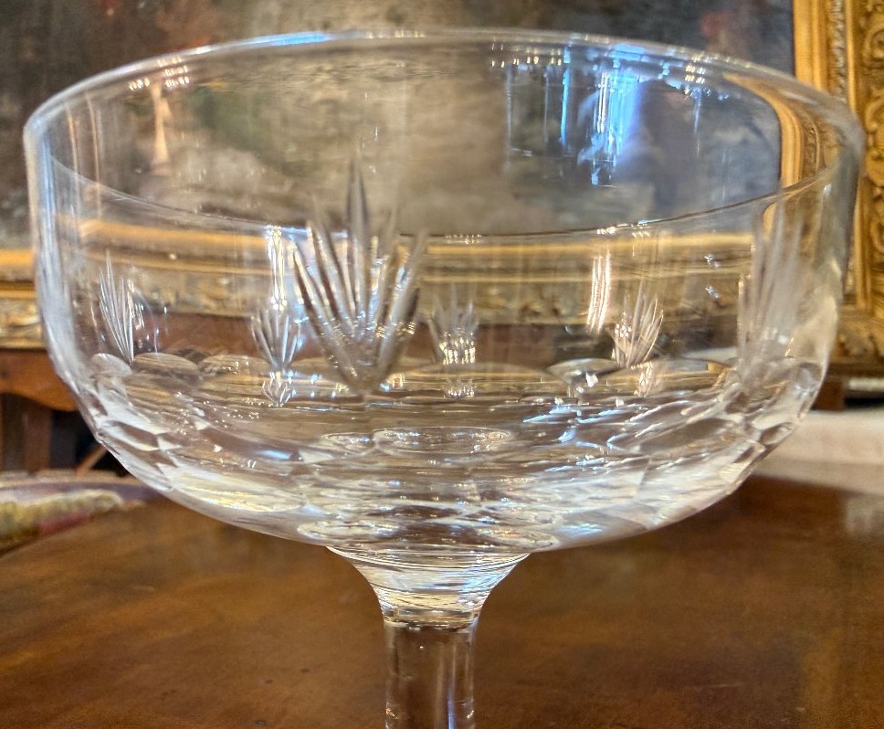 Baccarat neuf coupes à champagne en cristal fin XIXème-photo-4