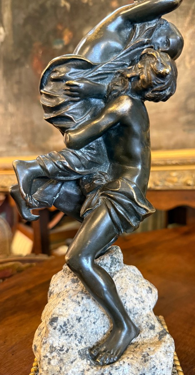 Bronze Sculpture Depicting A Kidnapping, Late 19th Century In The Style Of Clodion-photo-3