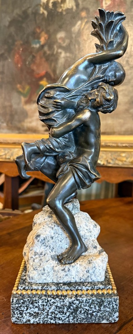 Bronze Sculpture Depicting A Kidnapping, Late 19th Century In The Style Of Clodion