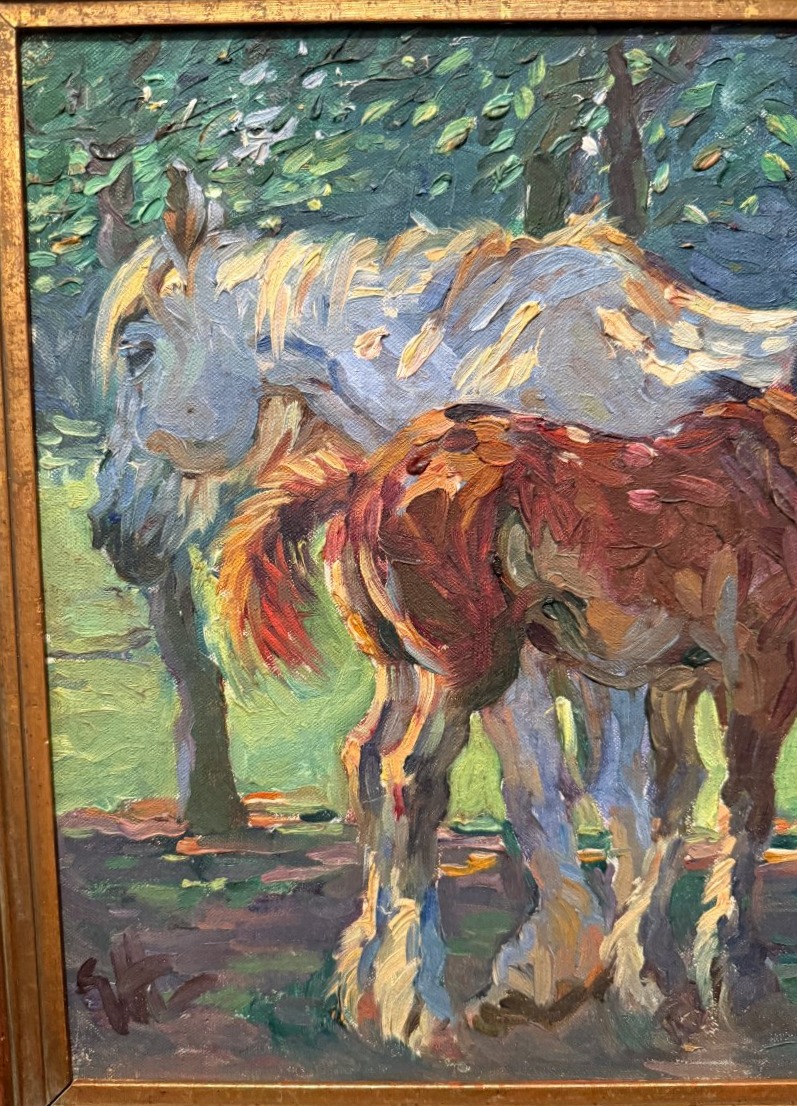 Painting Of A Mare And Her Foal By The English Painter Gilbert Joseph Holiday-photo-3