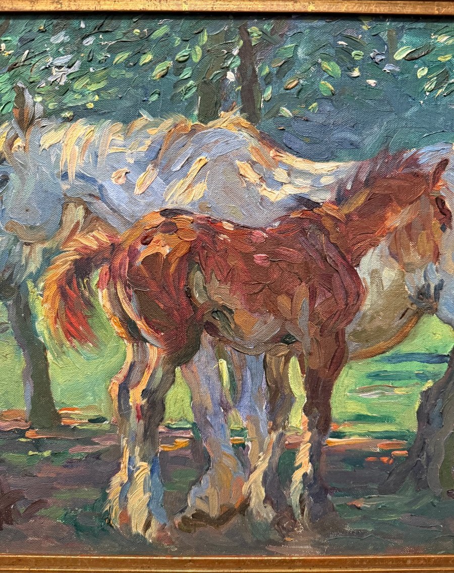 Painting Of A Mare And Her Foal By The English Painter Gilbert Joseph Holiday-photo-4