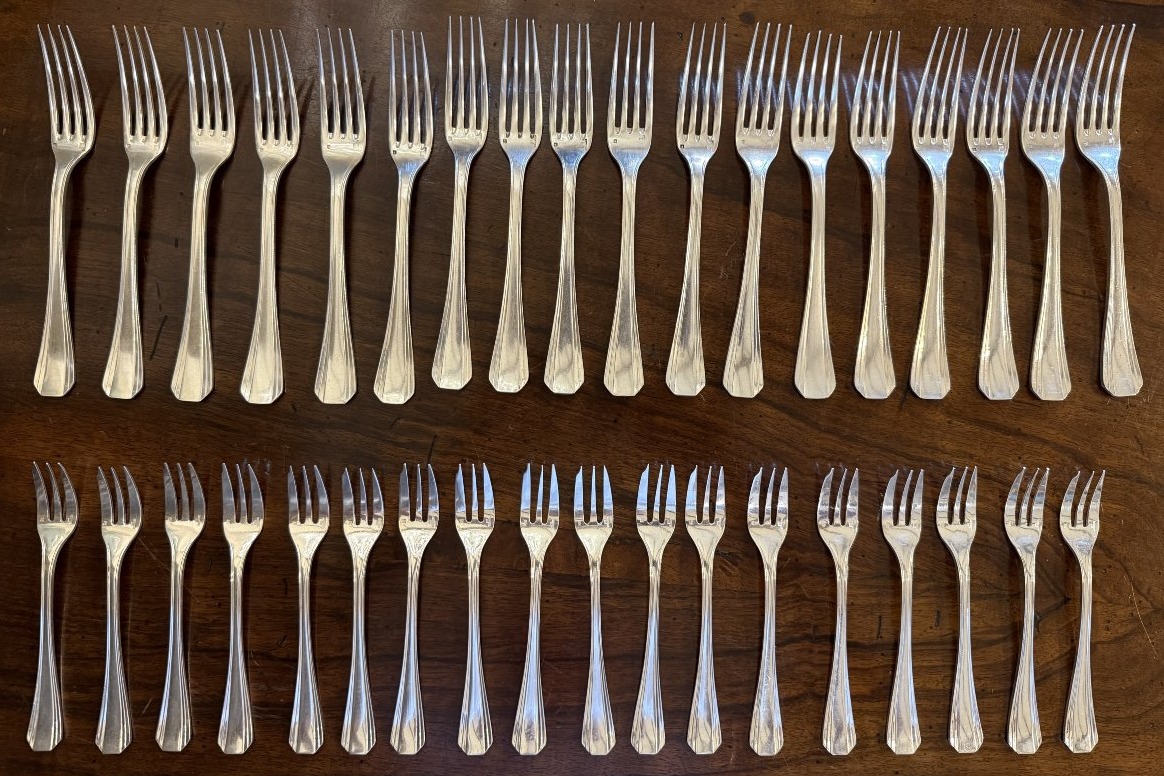 Christofle 18-person Dinner Set, Art Deco Design By Luc Lanel, "boréal" Model, 191 Pieces-photo-1