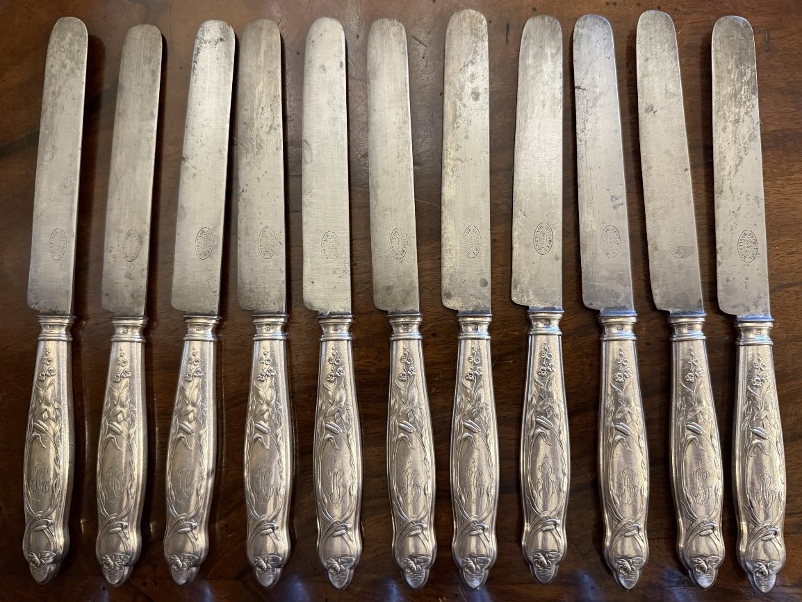 Art Nouveau 54-piece Silver-plated Metal Cutlery Set By Boulenger Circa 1900-photo-2