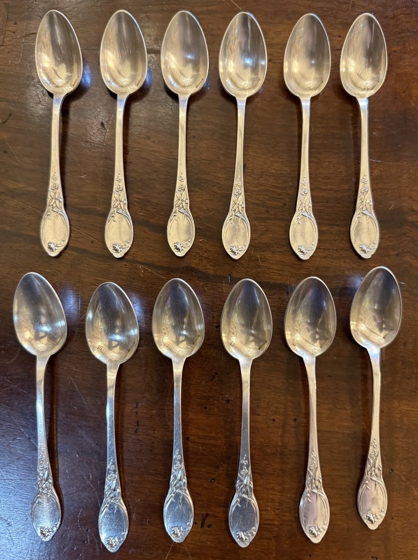 Art Nouveau 54-piece Silver-plated Metal Cutlery Set By Boulenger Circa 1900-photo-1
