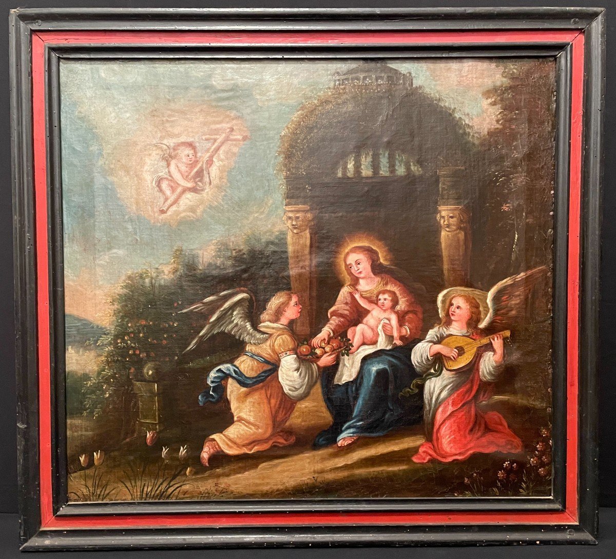 École italienne paire de tableaux  religieux scènes de la vie de la Vierge  XVIIIème siècle-photo-2