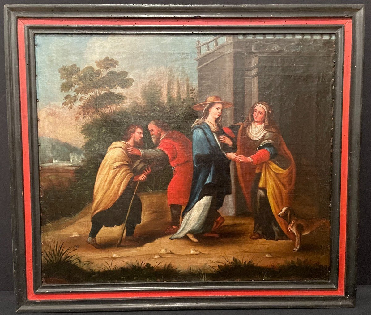 École italienne paire de tableaux  religieux scènes de la vie de la Vierge  XVIIIème siècle-photo-3