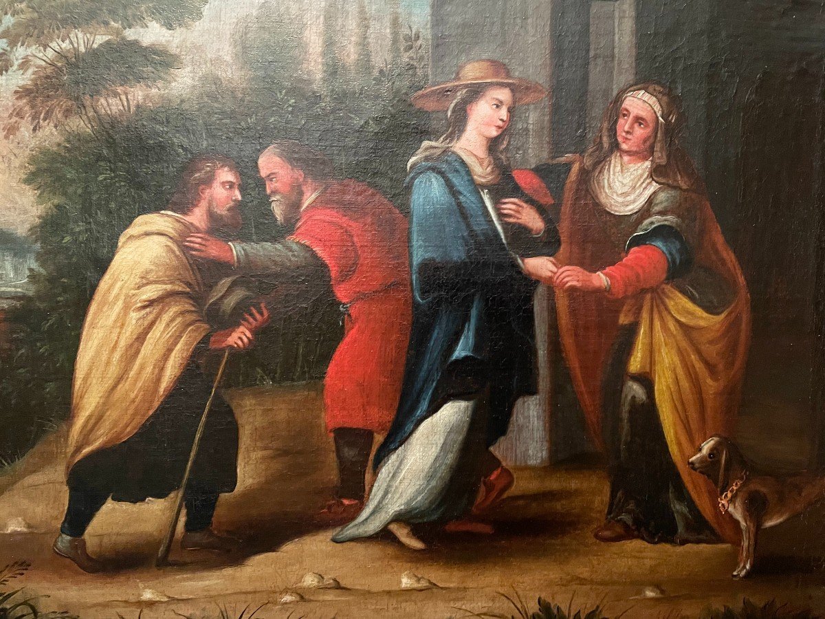École italienne paire de tableaux  religieux scènes de la vie de la Vierge  XVIIIème siècle-photo-5