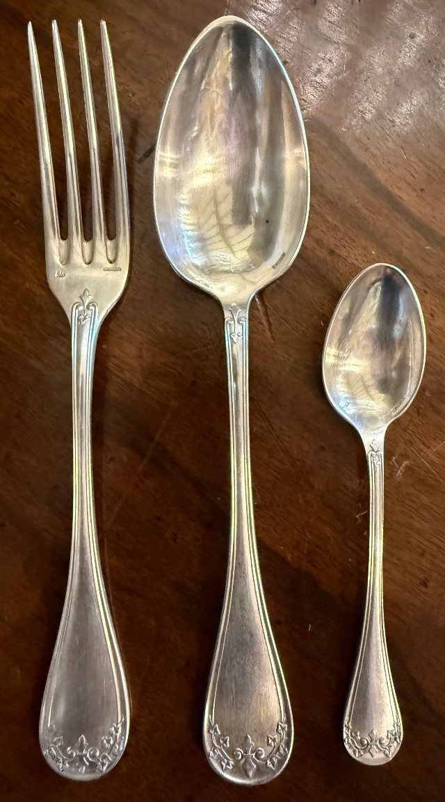 Art Nouveau Silver-plated Cutlery Set By Ercuis, 49 Pieces, Circa 1900-photo-3