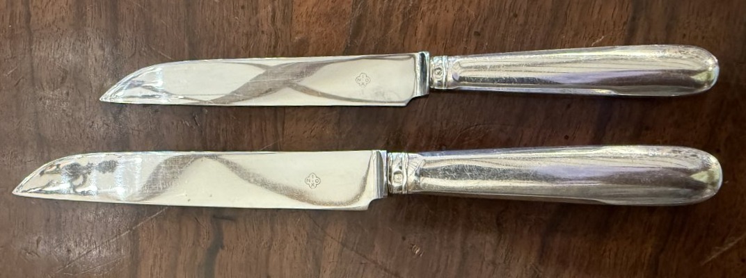 Christofle  24 Knives With Solid Silver Handles  Cluny Model-photo-3