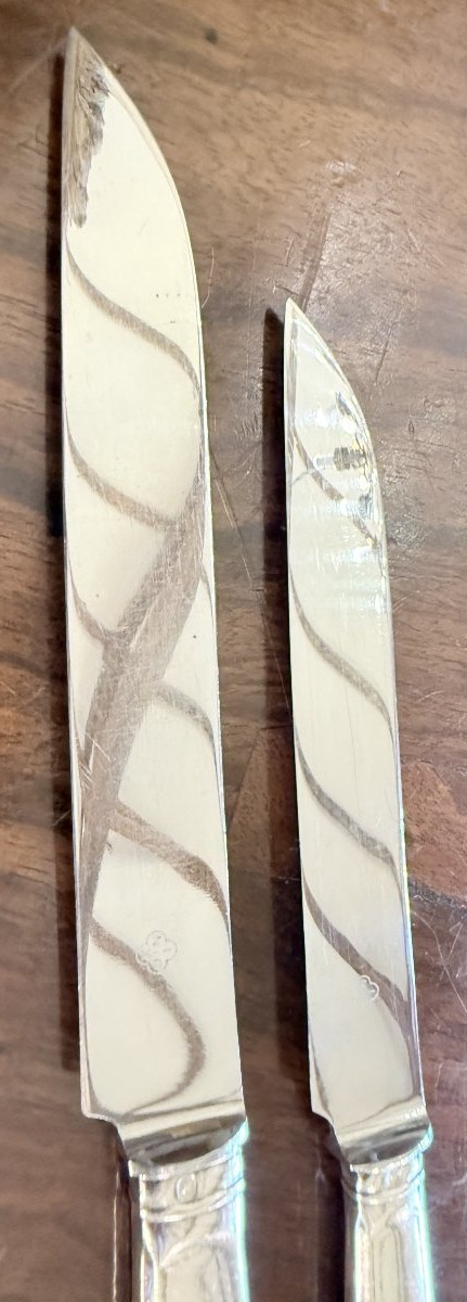 Christofle  24 Knives With Solid Silver Handles  Cluny Model-photo-5