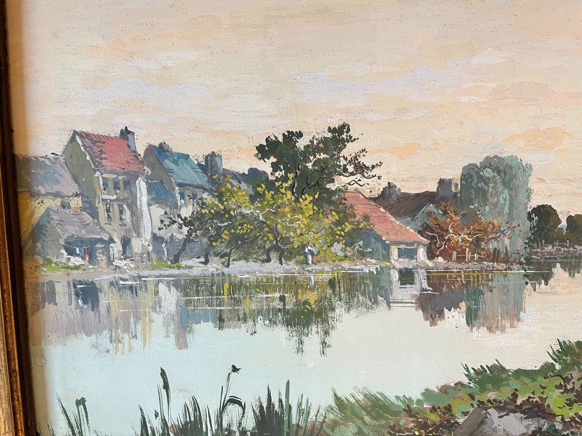 Galien-Laloue grande gouache bords de Seine 1879-photo-5