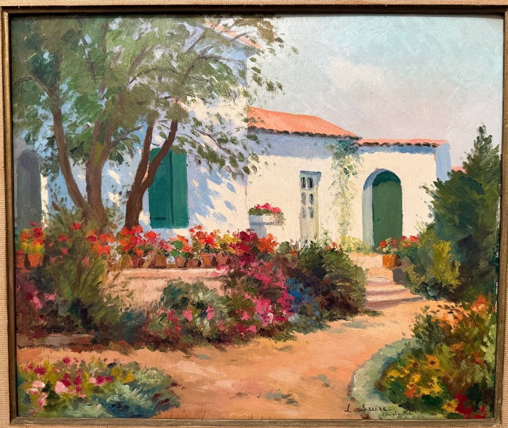 Louis Suire grand tableau maison fleurie à l'île de Ré-photo-2