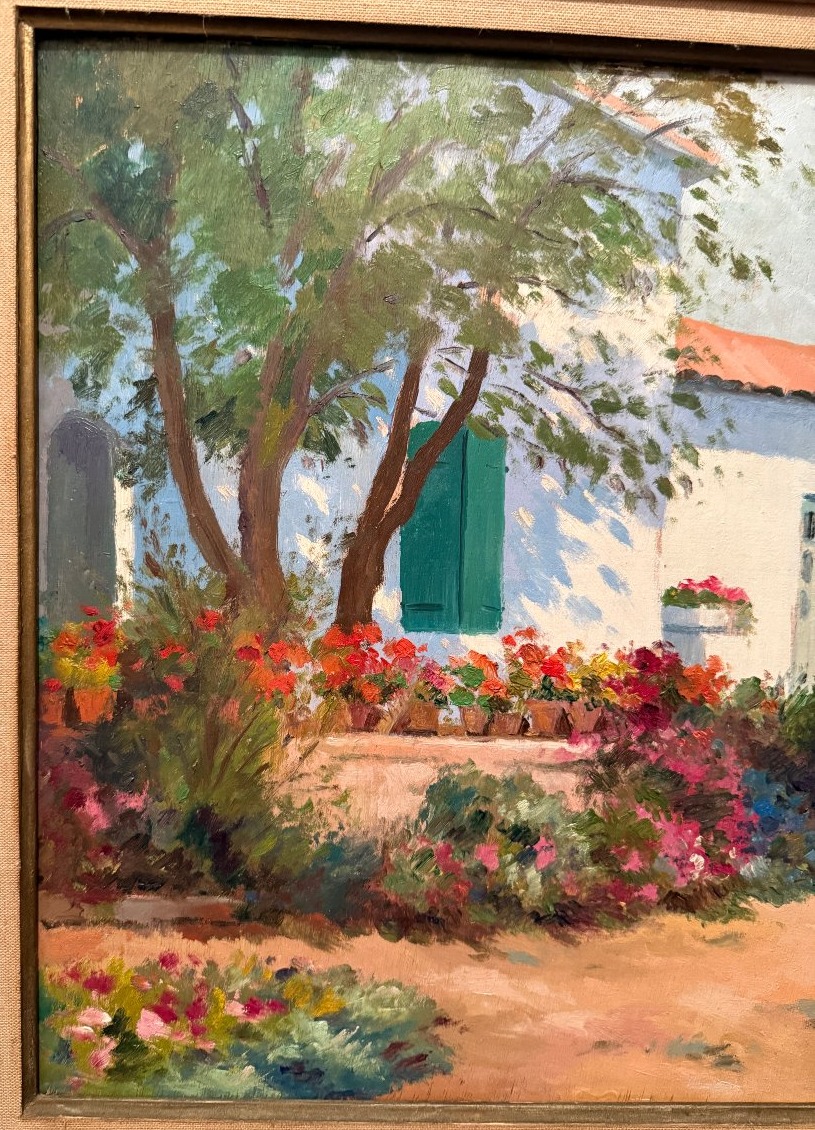 Louis Suire grand tableau maison fleurie à l'île de Ré-photo-3