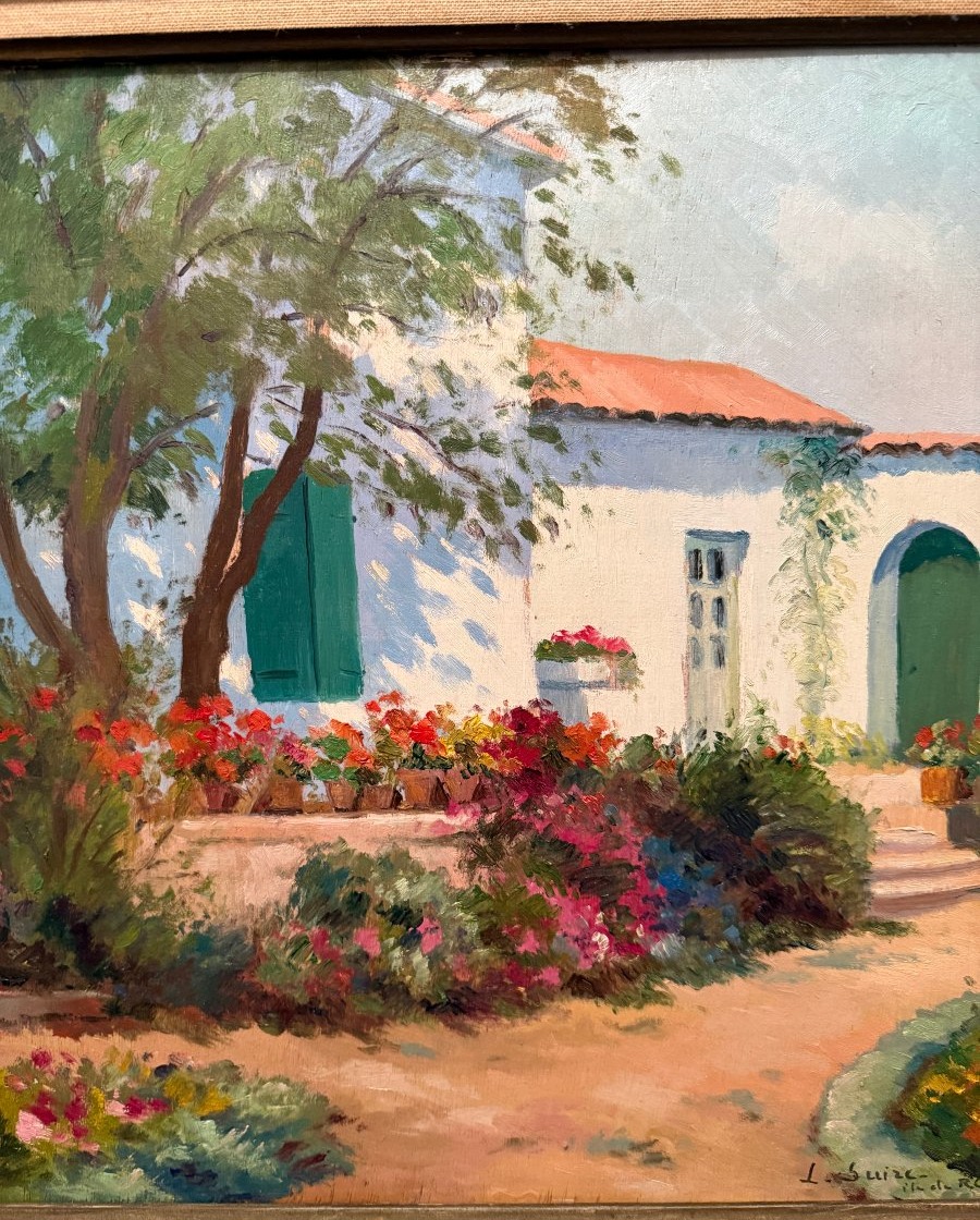 Louis Suire grand tableau maison fleurie à l'île de Ré-photo-4