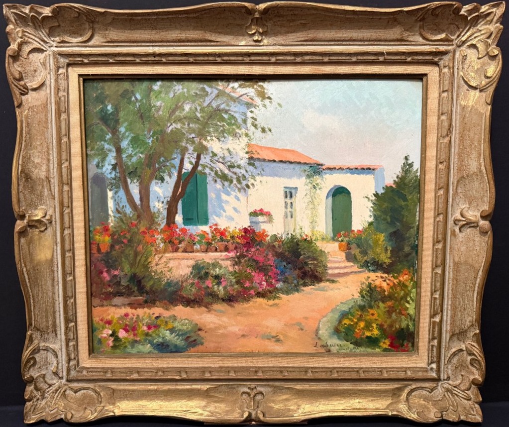 Louis Suire grand tableau maison fleurie à l'île de Ré