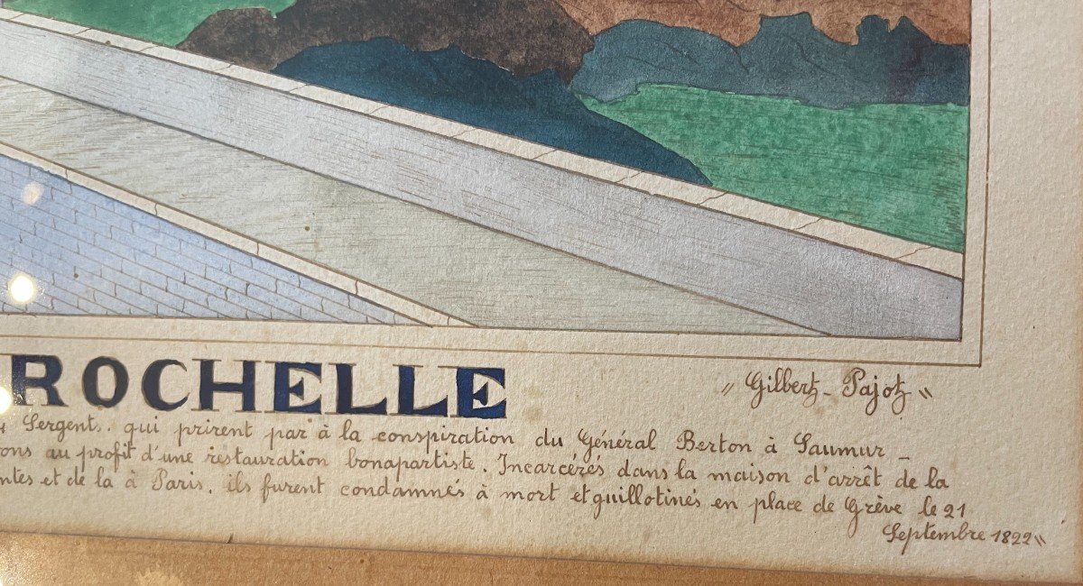 Aquarelle la tour de la Lanterne ou tour des  4 Sergents à La Rochelle par Gilbert Pajot-photo-7