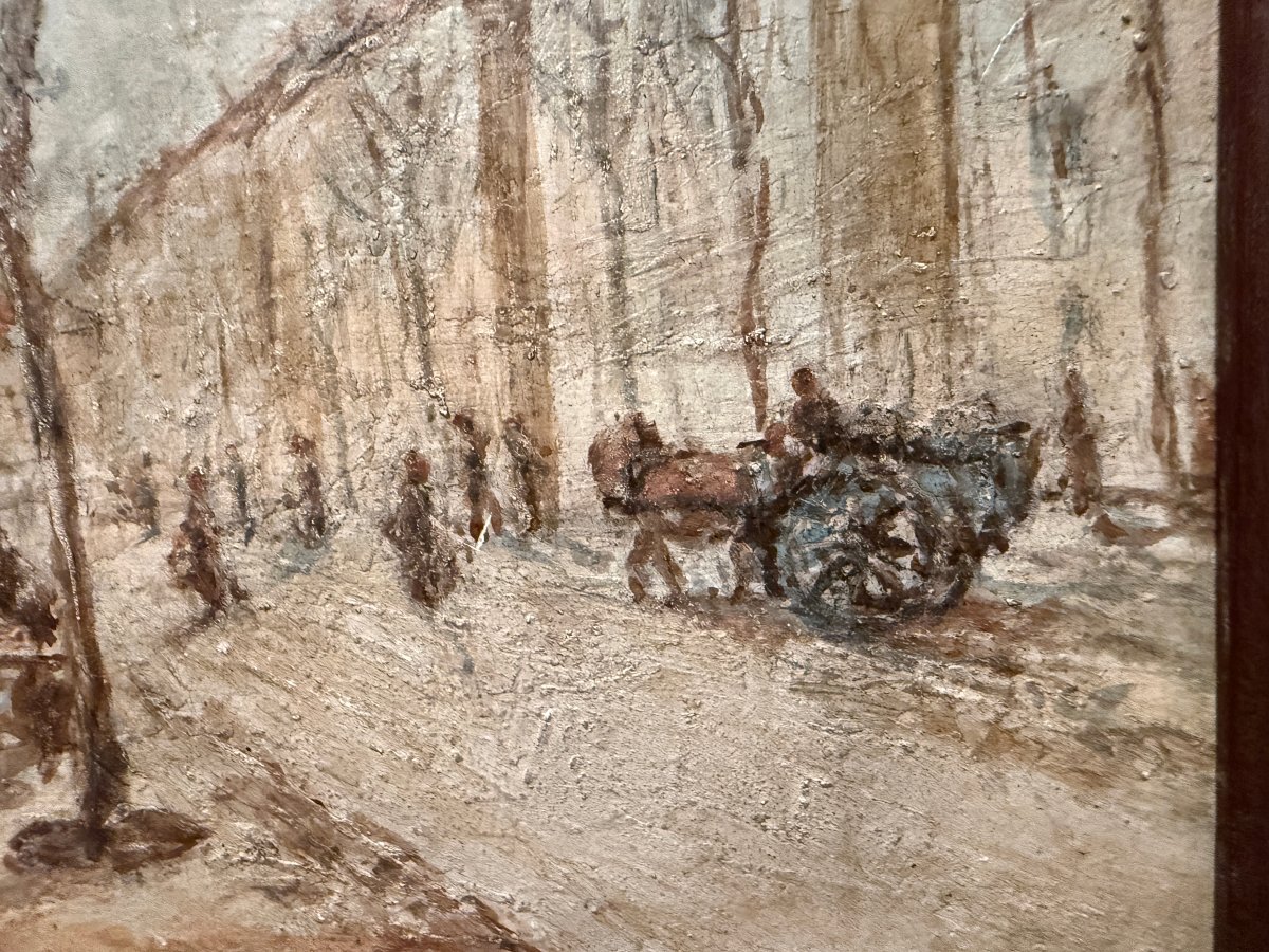 Louis  Hilaire Carrand tableau scène de  marché Boulevard de la Croix- Rousse à Lyon XIXème-photo-4
