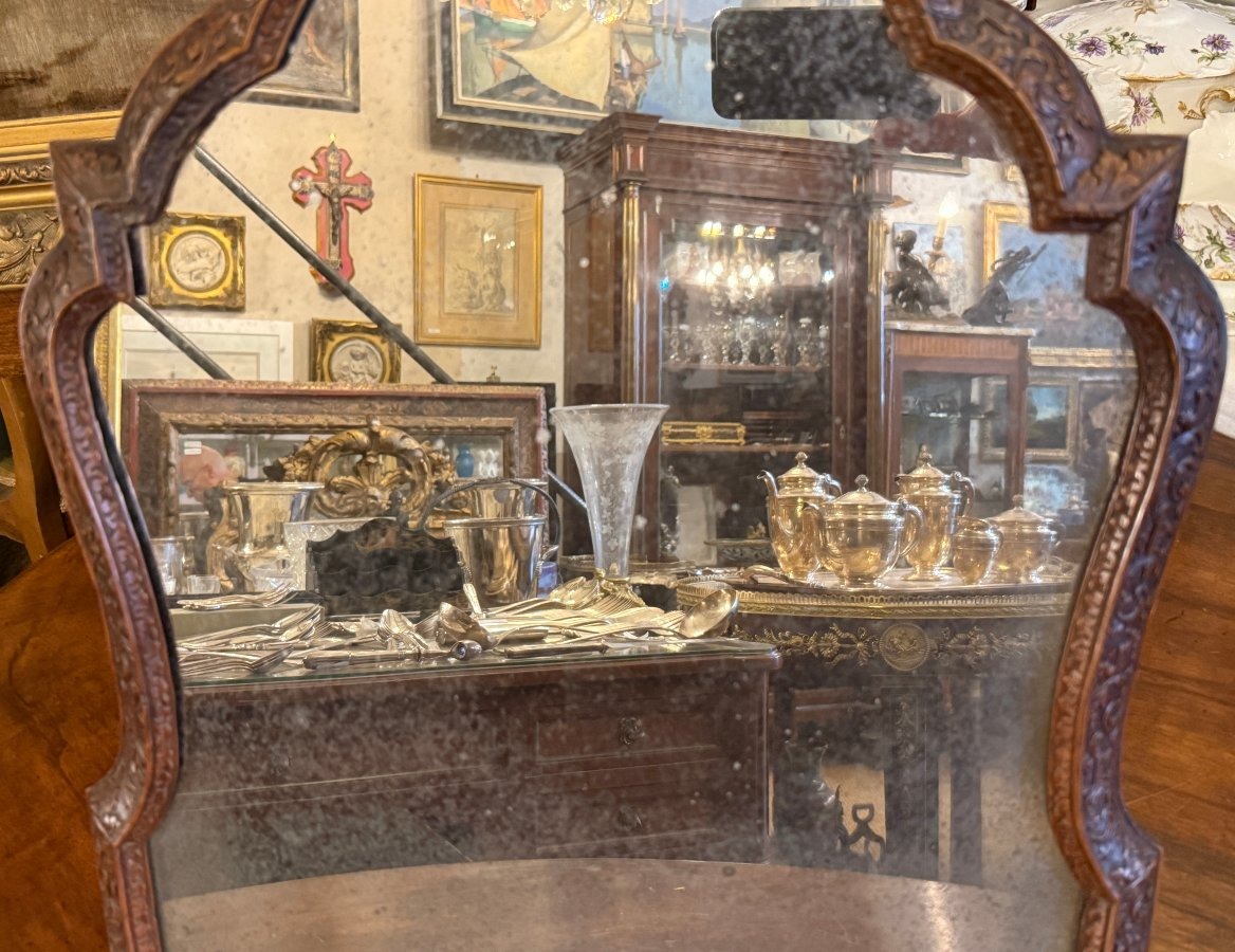 Miroir de toilette époque Louis XIV en bois dit de Saint Lucie atelier de César Bagard XVIIème-photo-3