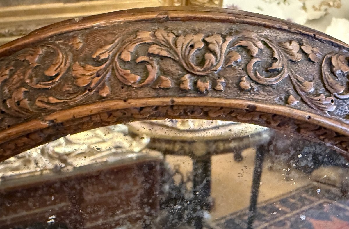 Miroir de toilette époque Louis XIV en bois dit de Saint Lucie atelier de César Bagard XVIIème-photo-1