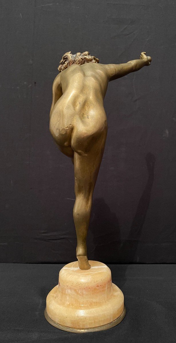 Claire Colinet bronze  Art Déco  la jongleuse de boules fonte LNJL Paris vers 1920-photo-4