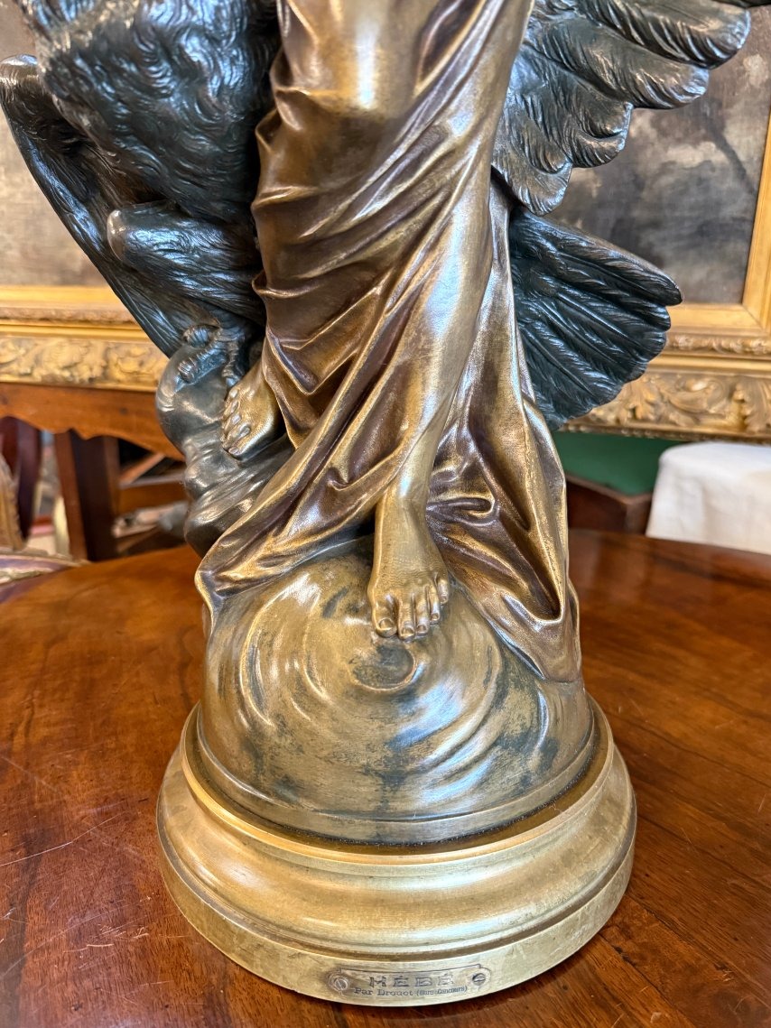 Importante sculpture bronze Hébé  par Édouard Drouot BD fondeur Paris Cachet Delarue 76 cm-photo-4