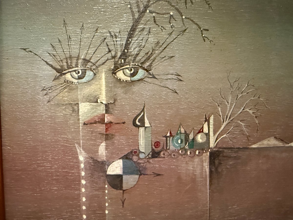 Olivier Suire-Verley tableau visage de femme dans un paysage fantastique -photo-3