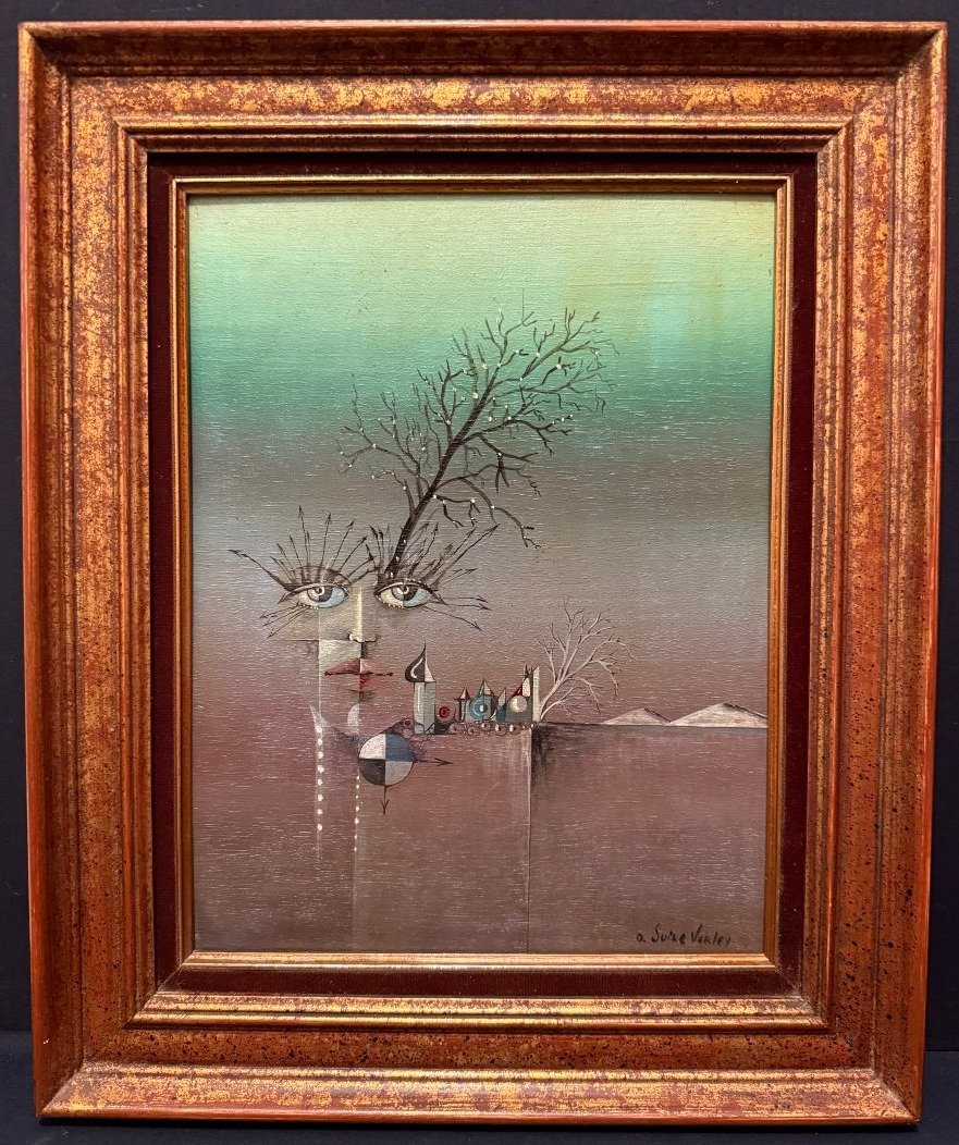 Olivier Suire-Verley tableau visage de femme dans un paysage fantastique 