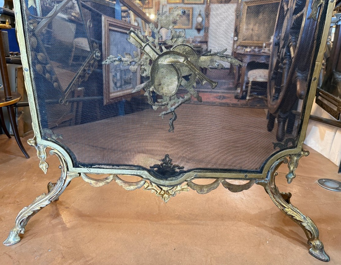 Louis XVI-style Gilded Bronze Fireplace Screen From The Napoleon III Era-photo-8
