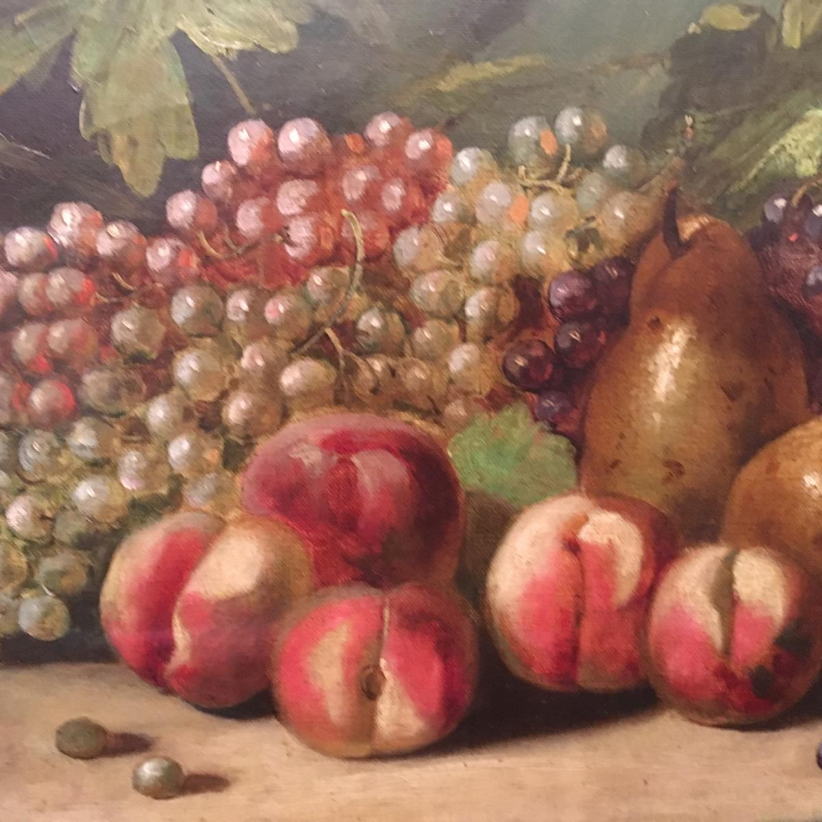 Painting "still Life With Fruits" By Leroy-photo-2