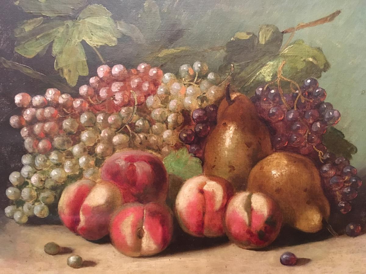 Painting "still Life With Fruits" By Leroy-photo-4