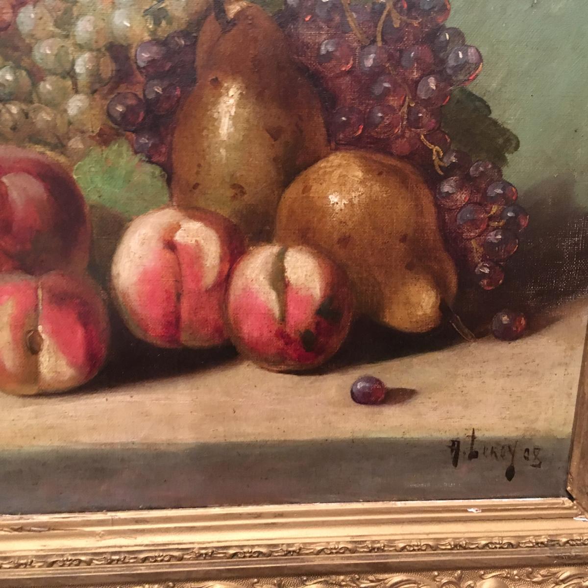Painting "still Life With Fruits" By Leroy-photo-6